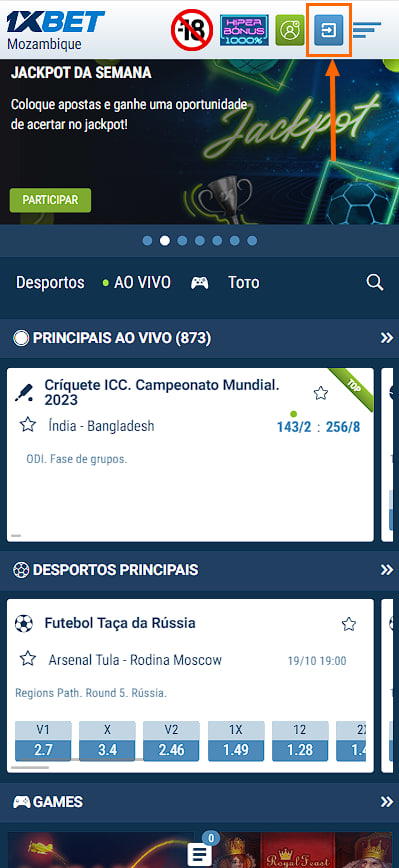 Autorização 1xBet