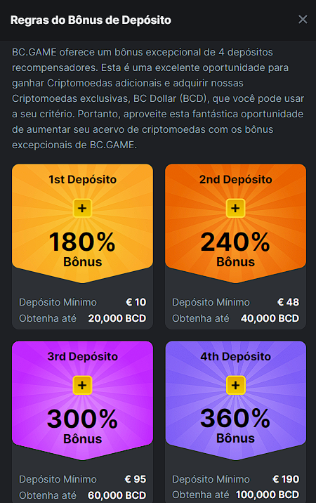 bónus de primeiro depósito