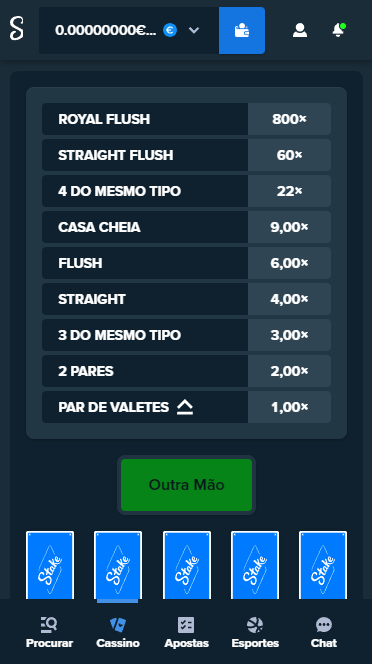 Apostas de póquer Stake