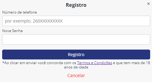 Instruções sobre como introduzir o nome de utilizador e a palavra-passe