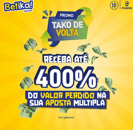 BÓNUS DE CASHBACK 400%