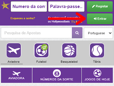 Autorização no site Hollywoodbets