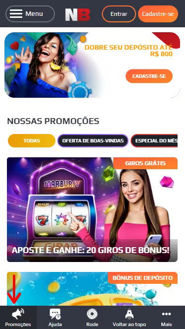 Secção Promoções NetBet