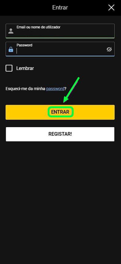 Como introduzir o seu nome de utilizador e a sua palavra-passe para aceder ao casino em bwin