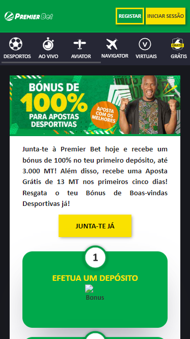 Código promocional de boas-vindas da Premier Bet