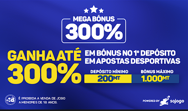 BÓNUS MEGA BOAS-VINDAS 300%