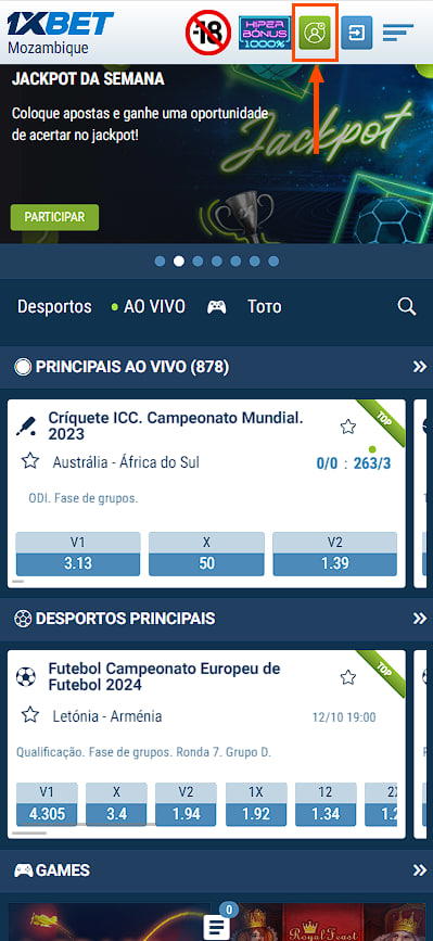 Registo 1xBet