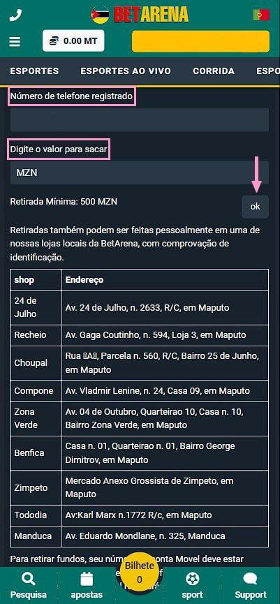 como levantar dinheiro para a sua conta na empresa de apostas BetArena