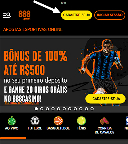 Registo na 888sport