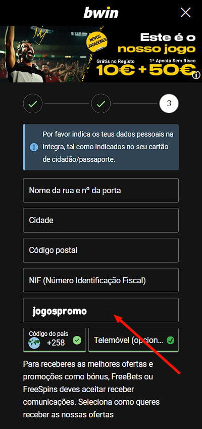 Dwin código promocionai jogospromo
