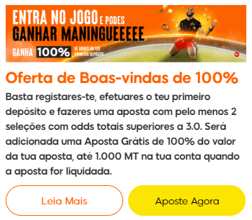 Oferta de Boas-vindas de 100%