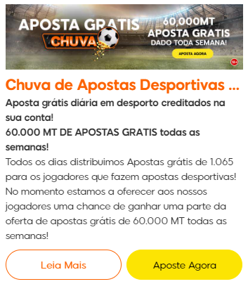 Chuva de Apostas Desportivas Grátis