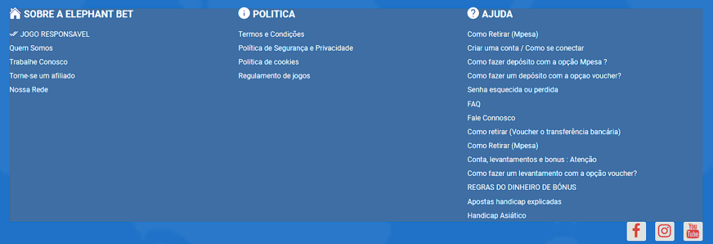 Mais informações no website da Elephant Bet 