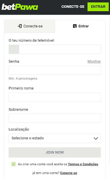 como registar-se em betpawa