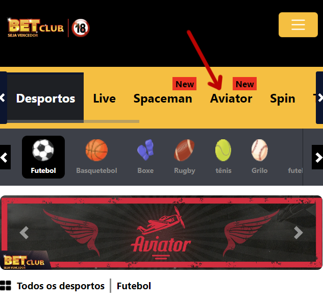 Jogar Aviator em Betclub