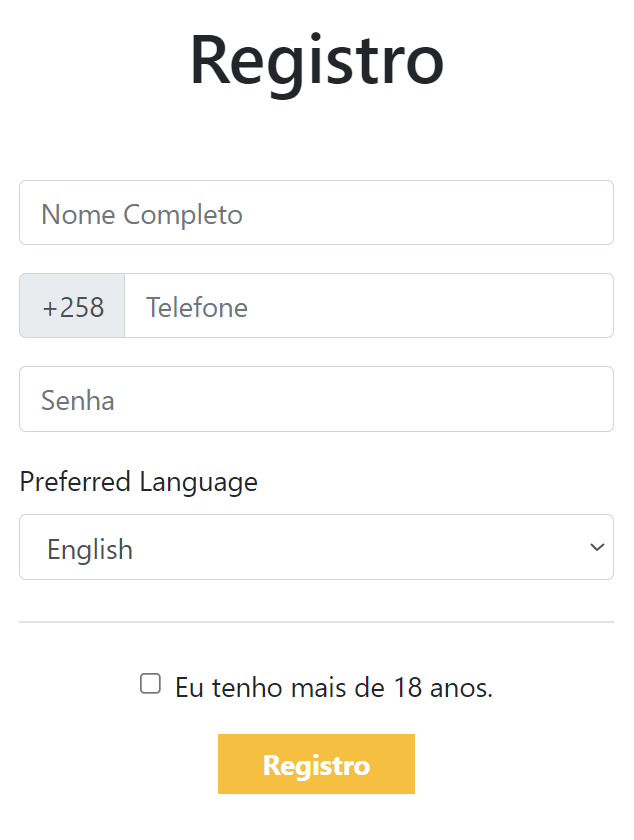 Como se registar no Betclub - instruções passo a passo