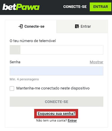 Como recuperar uma palavra-passe esquecida