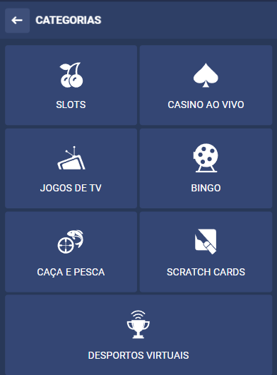 Categorias de jogos no 1xCasino