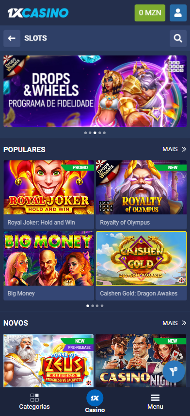 Jogos no 1xCasino