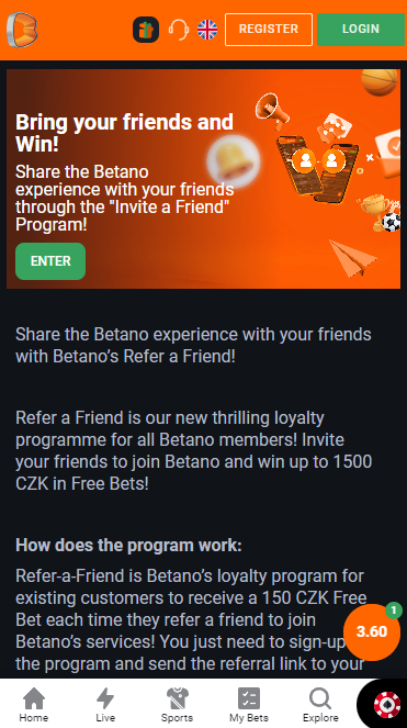 Bonus for Betano's friends