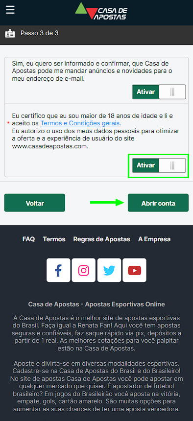 registo legal gratuito na empresa de apostas casa de aposta