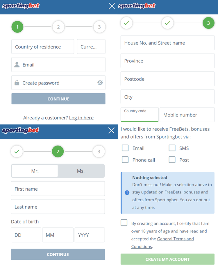 Registration form