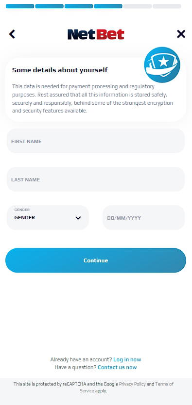 Netbet final registration form