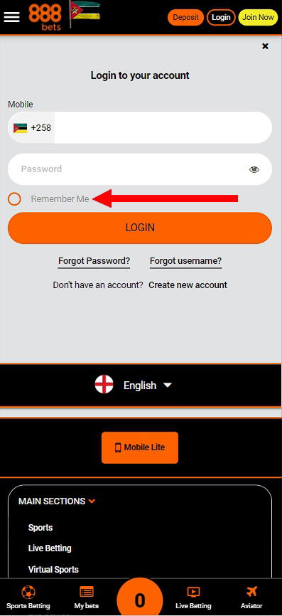 Log in form