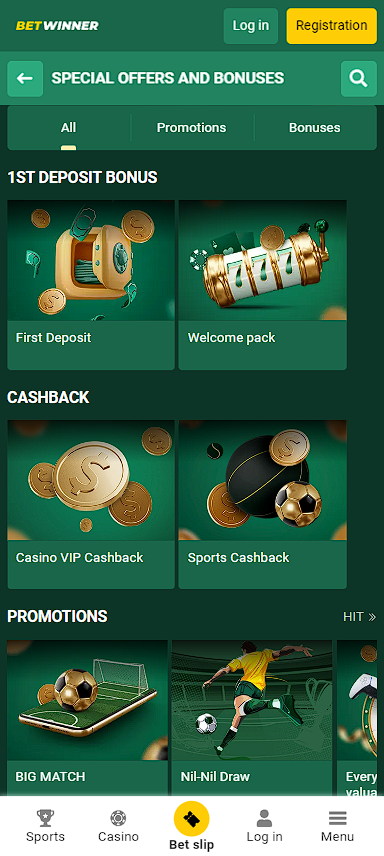 Betwinner Bonus Section