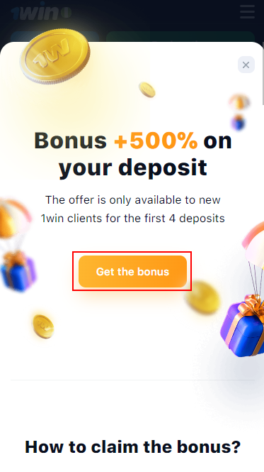 1win Welcome Bonus