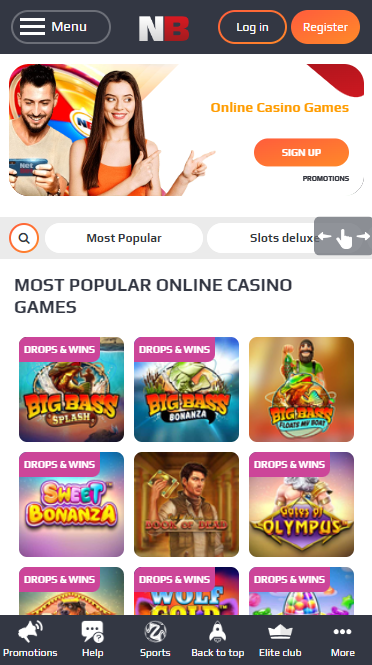 NetBet's Casino section