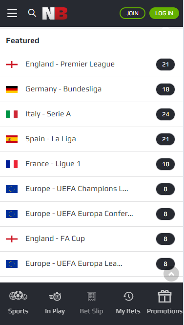 Select a country for NetBet betting