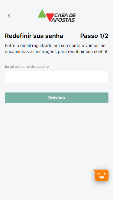 Casa de apostas Password recovery form