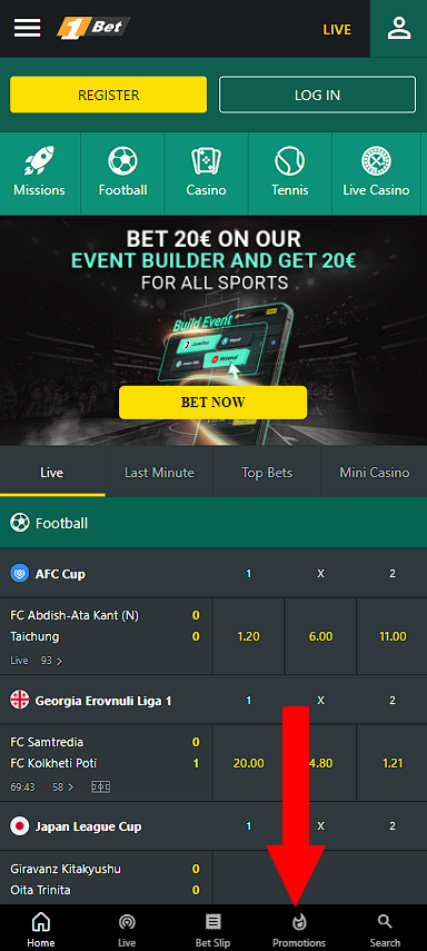 1bet event builder