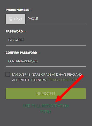 Use full registration form