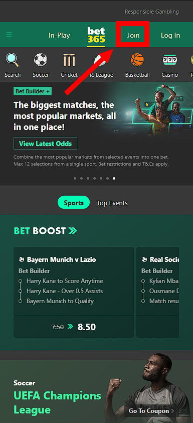 Register with Bet365