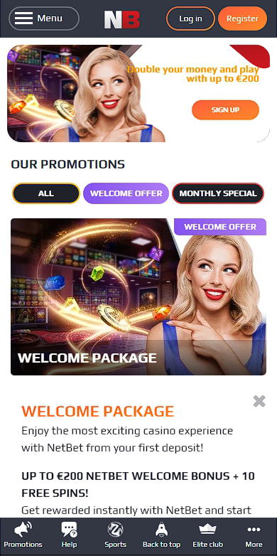 Welcome package Netbet