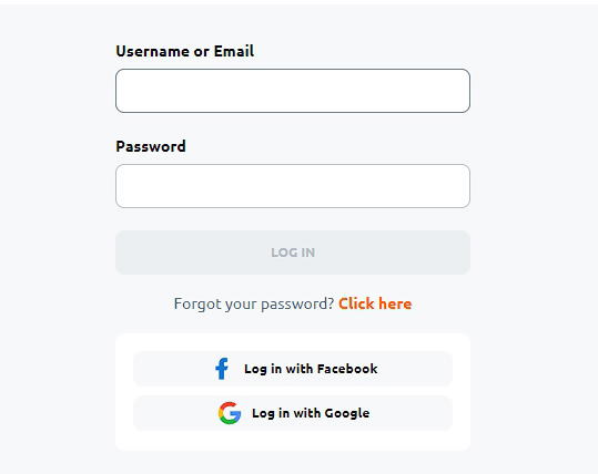 Login form