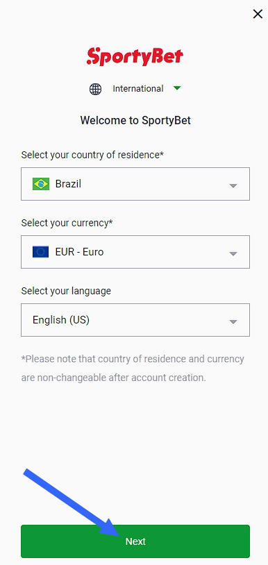 First registration form