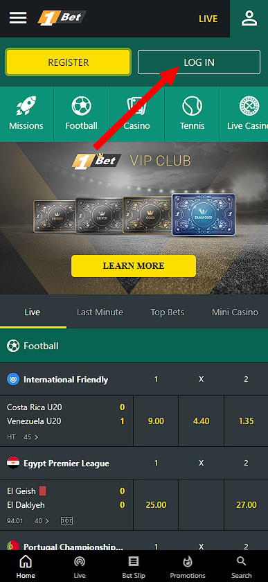 1bet login