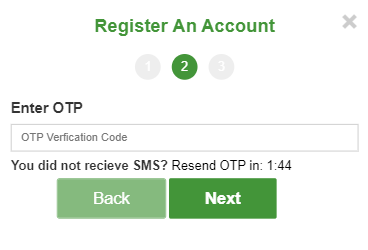 Confirmation of the specified mobile number by SMS 