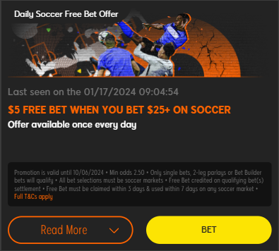 Daily Soccer Free Bet