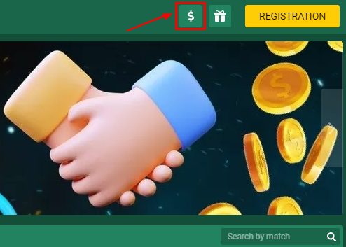 Betwinner "Deposit" button