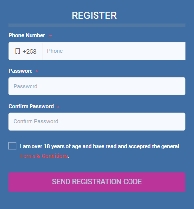 Registration form